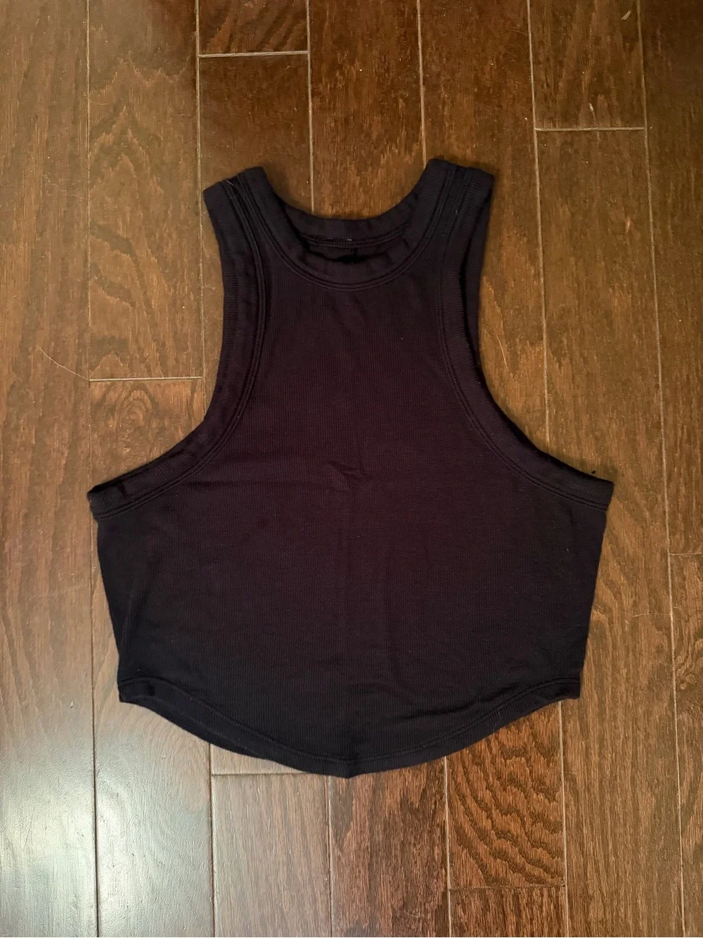 Lululemon Hold Tight Cropped Tank Ribbed Stretch Soft Black Size 4